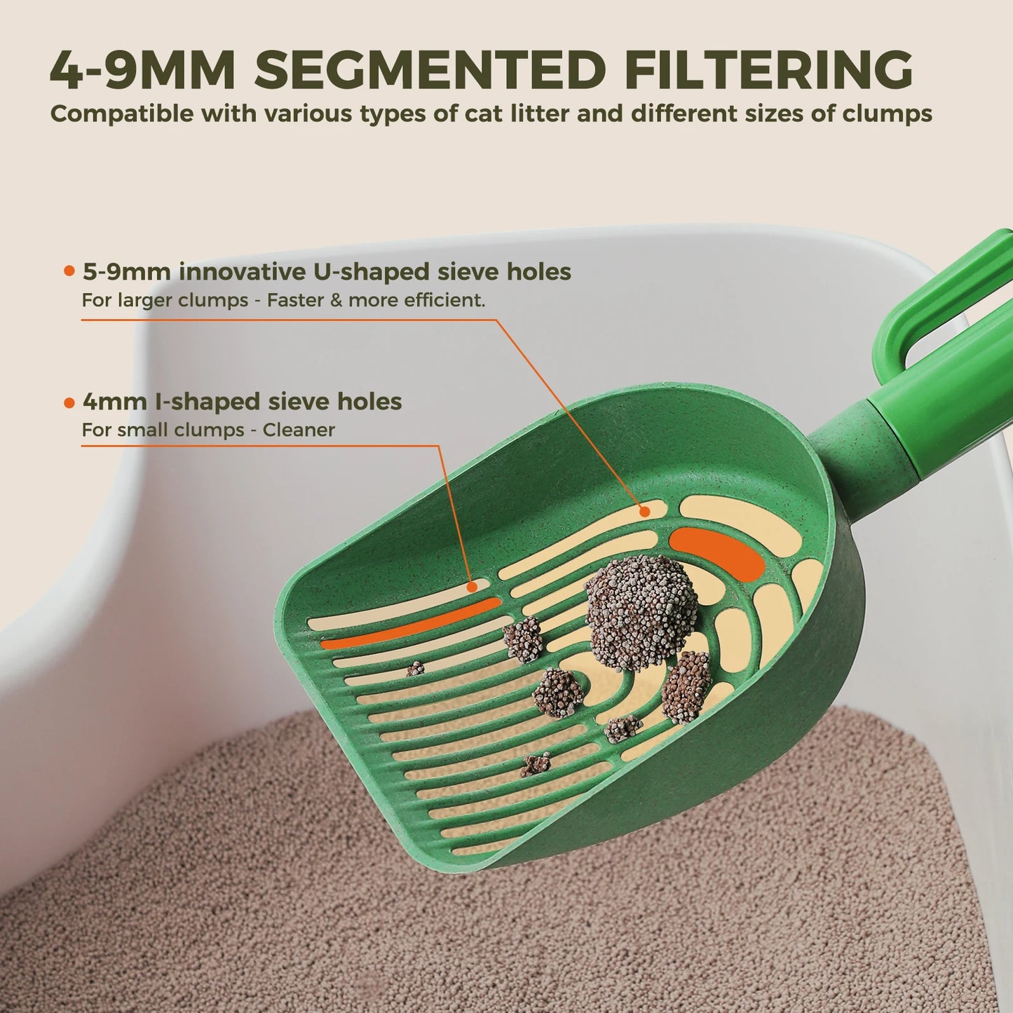 Cactus Cat Litter Scoop with Planter Style Storage Box