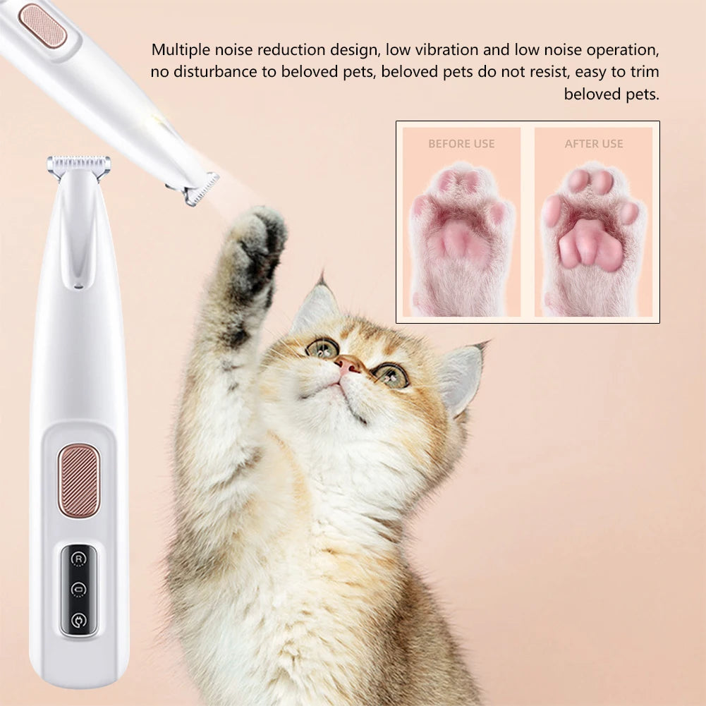 Portable Dog Paw Trimmer with Led Light Rechargeable