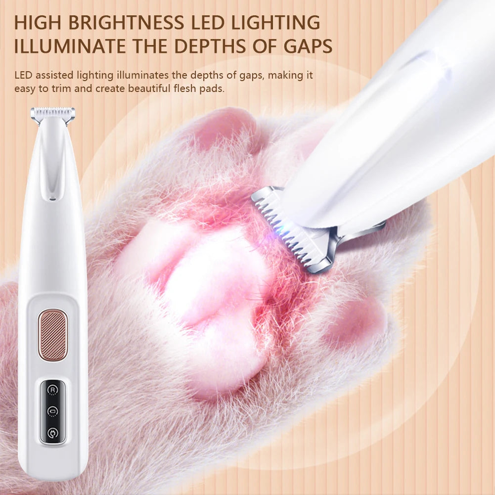 Portable Dog Paw Trimmer with Led Light Rechargeable