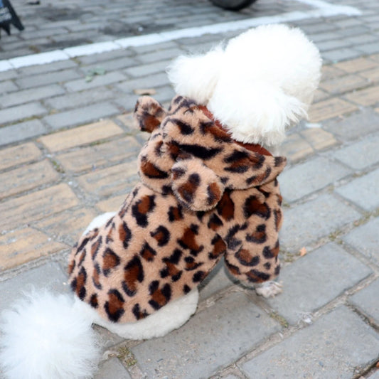 Winter Plush Pet Clothes Leopard